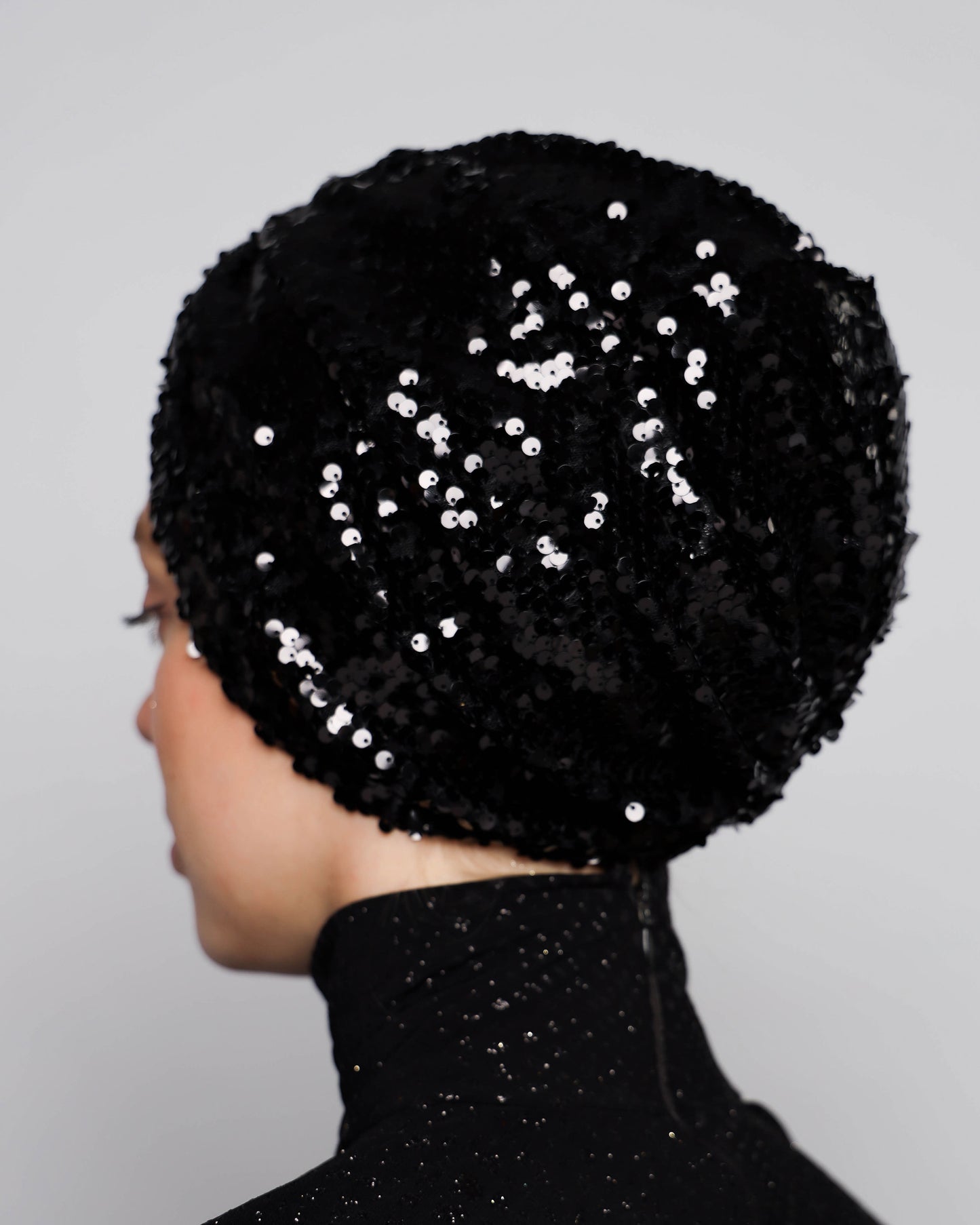 Black sequins Turban