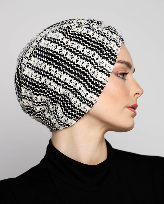 Black & white knitting Turban