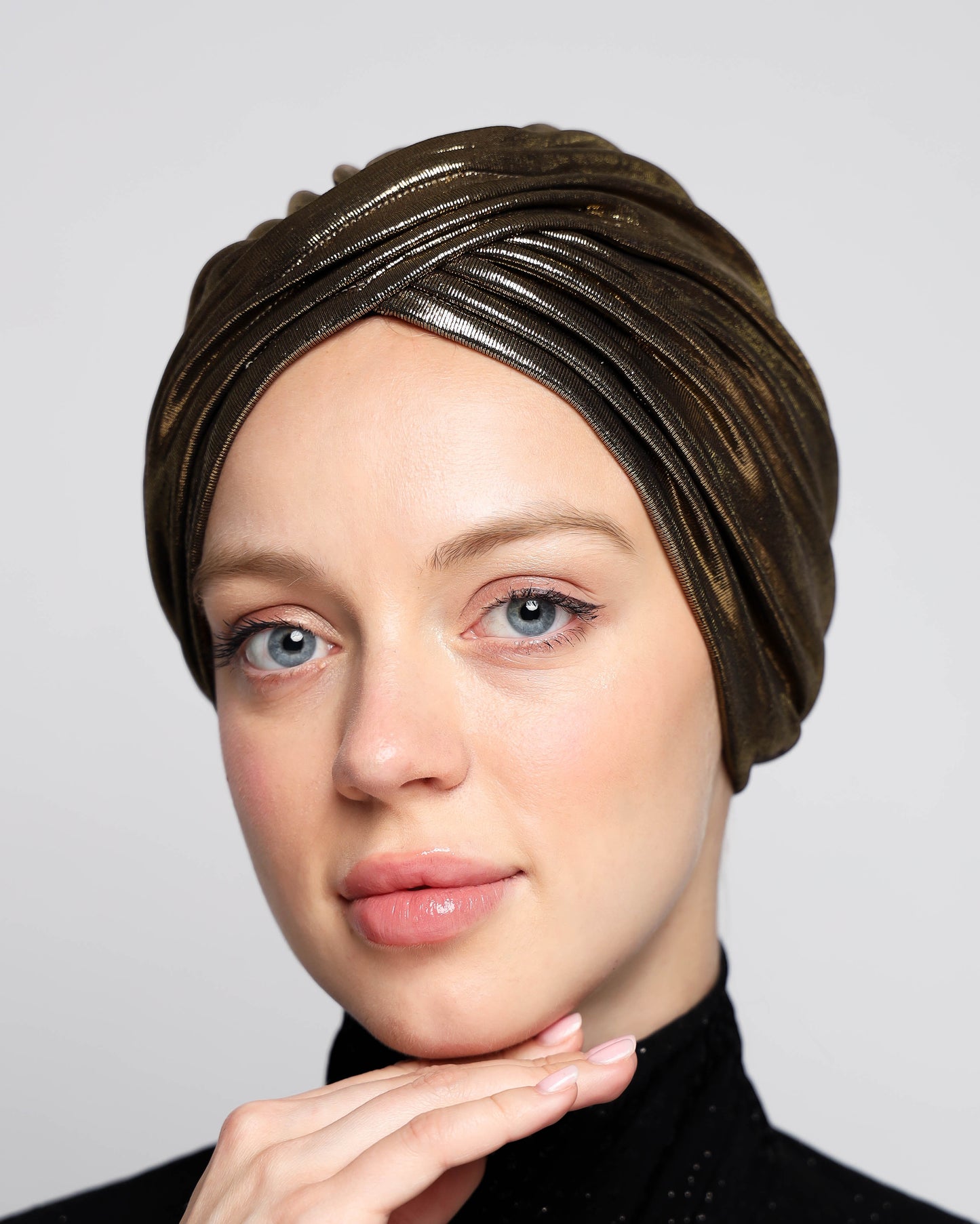 Pleats Metallic Turban