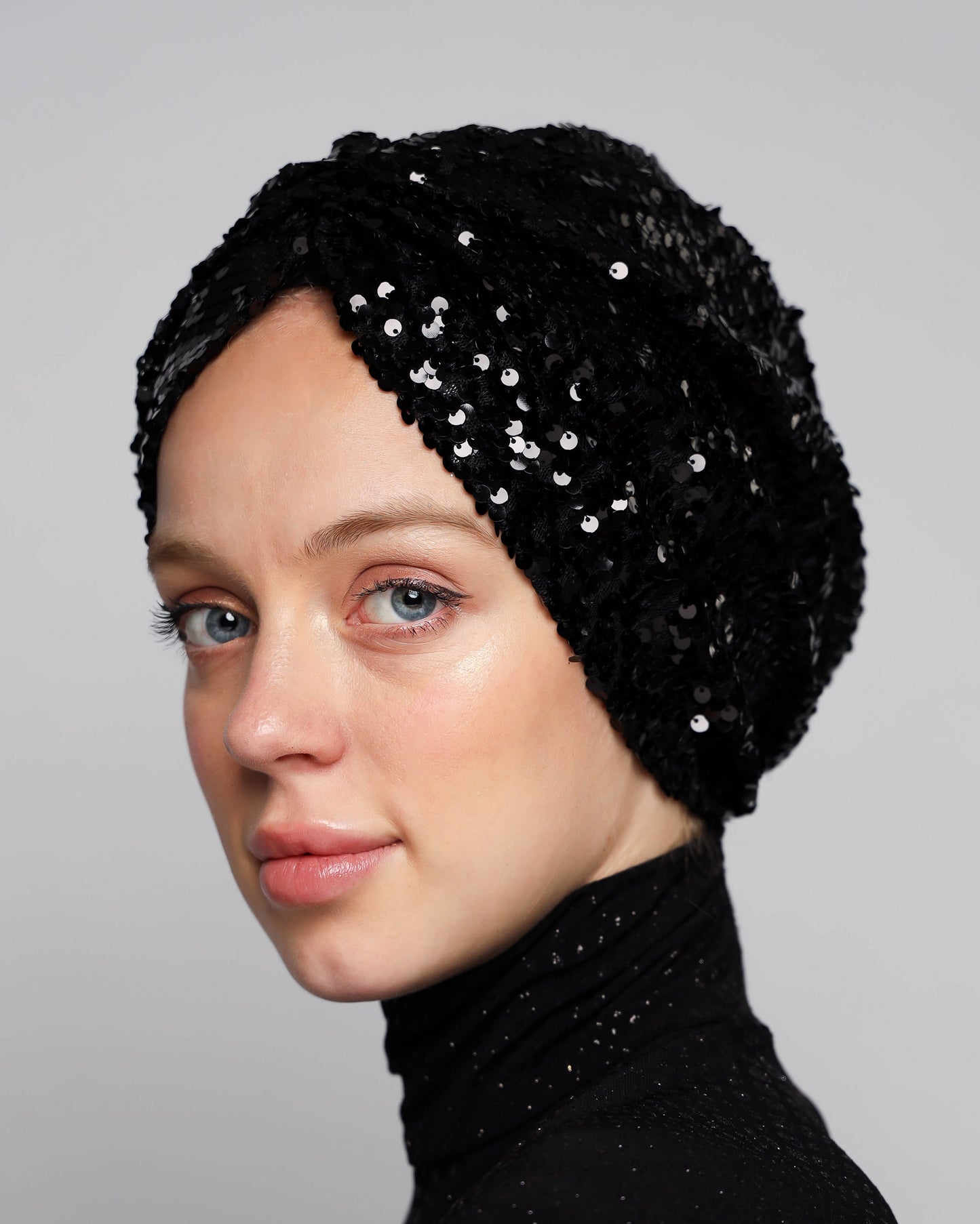 Black sequins Turban