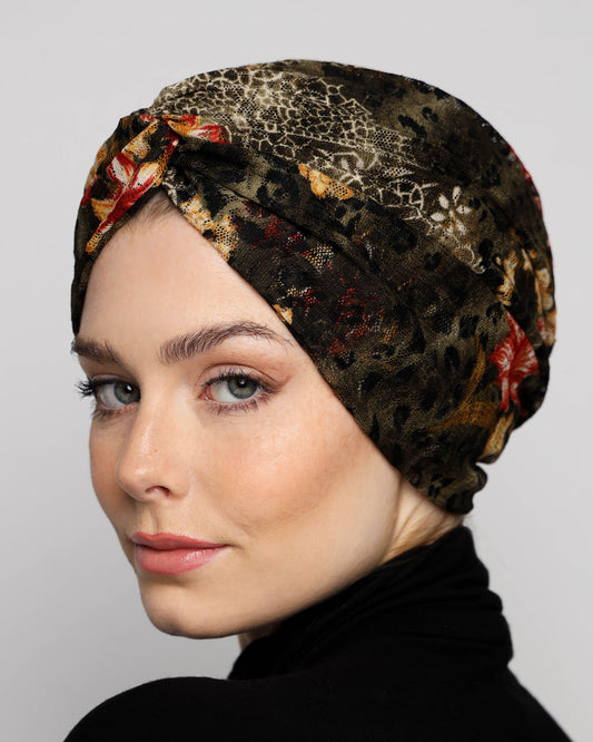 Tulle Leopard Print Turban