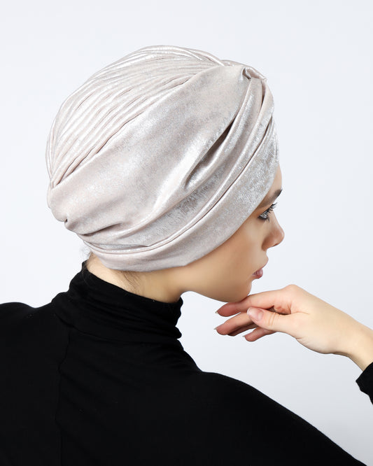 Glam Metallic twisted lines turban