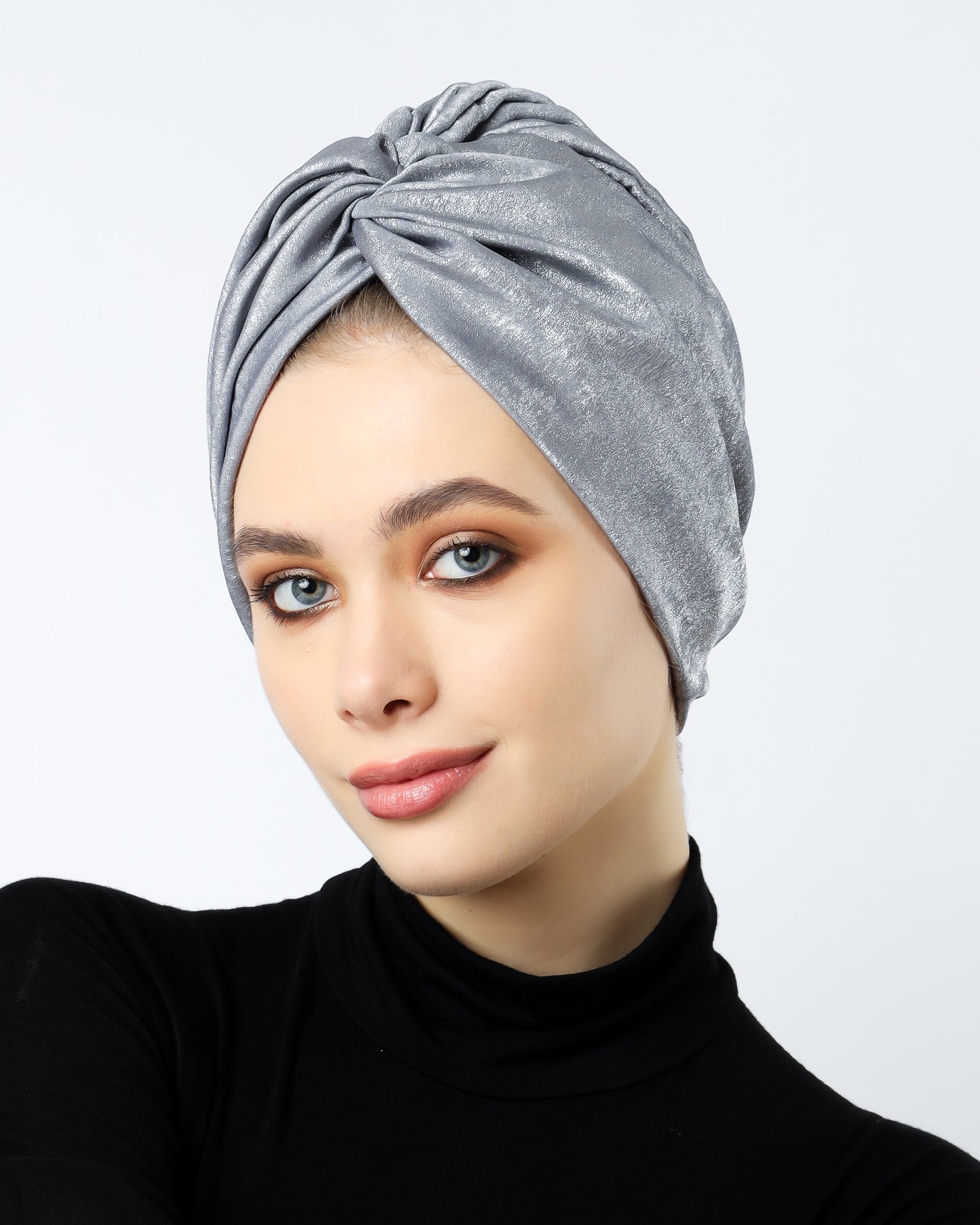 Glam Metallic twisted lines turban