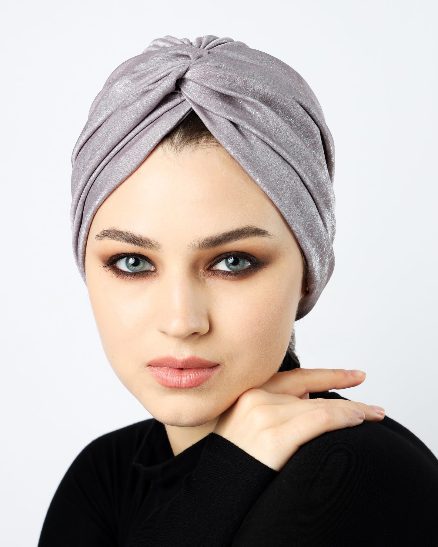 Glam Metallic twisted lines turban