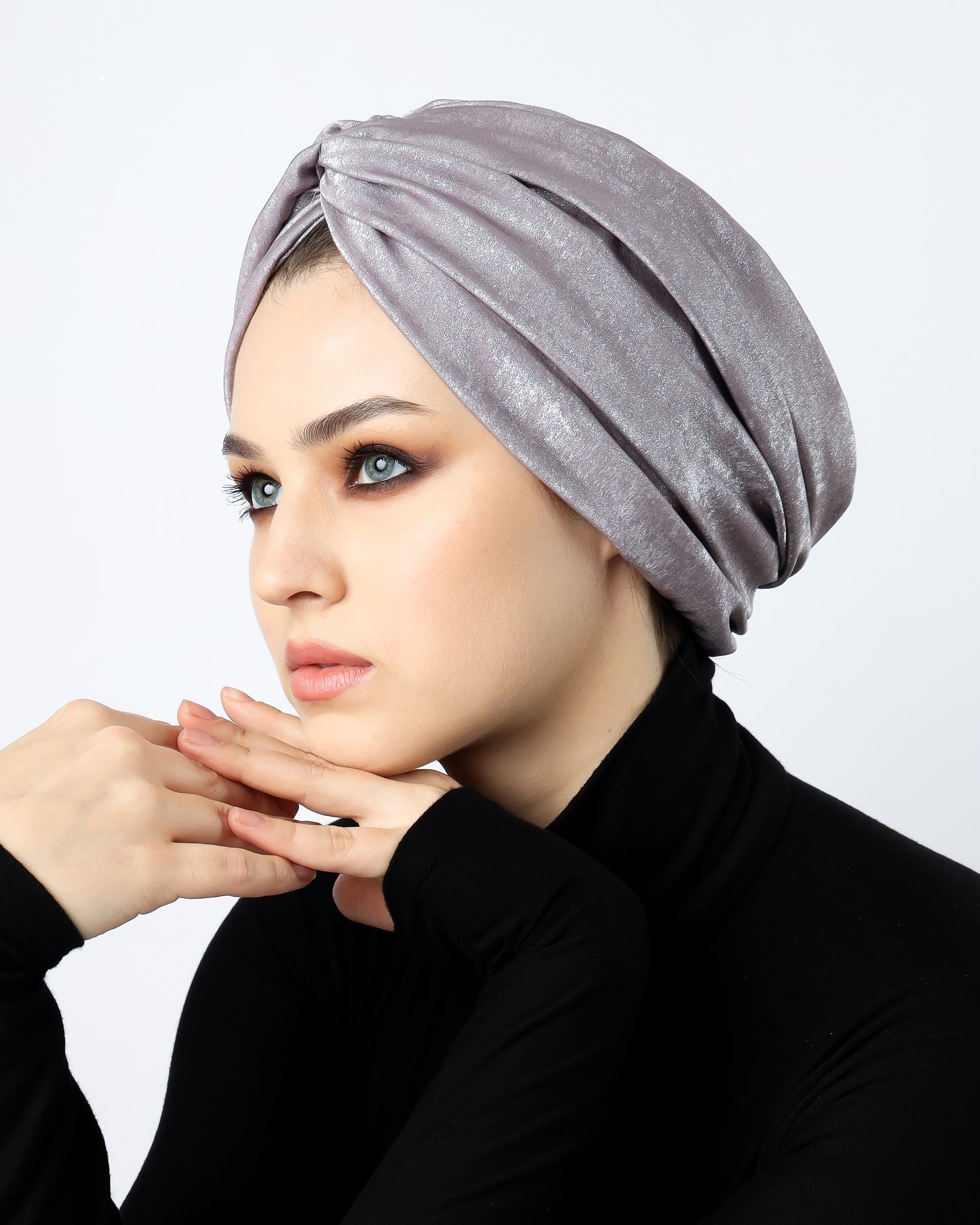 Glam Metallic twisted lines turban