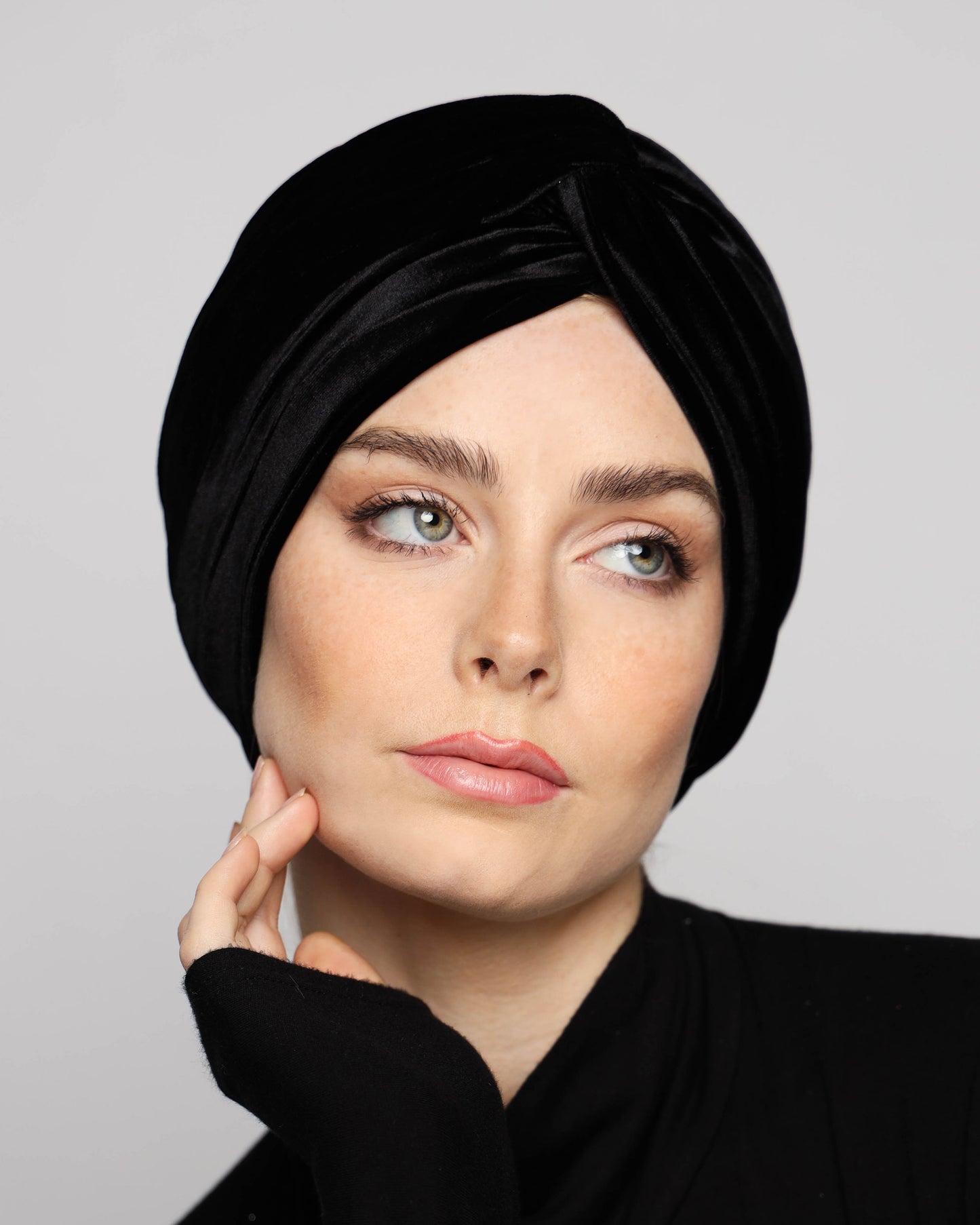 Twisted velvet turban