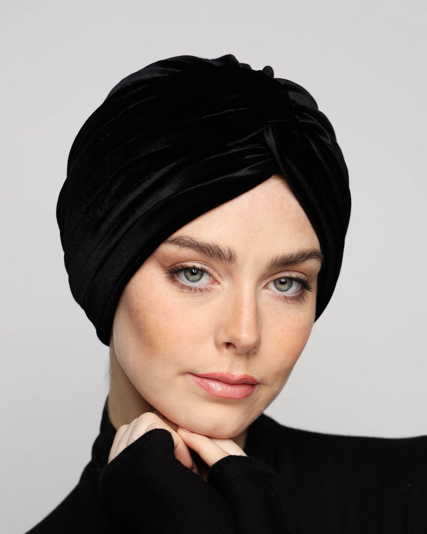 Twisted velvet turban