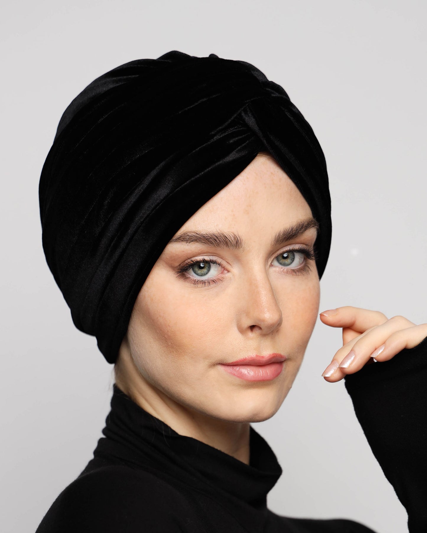 Twisted velvet turban