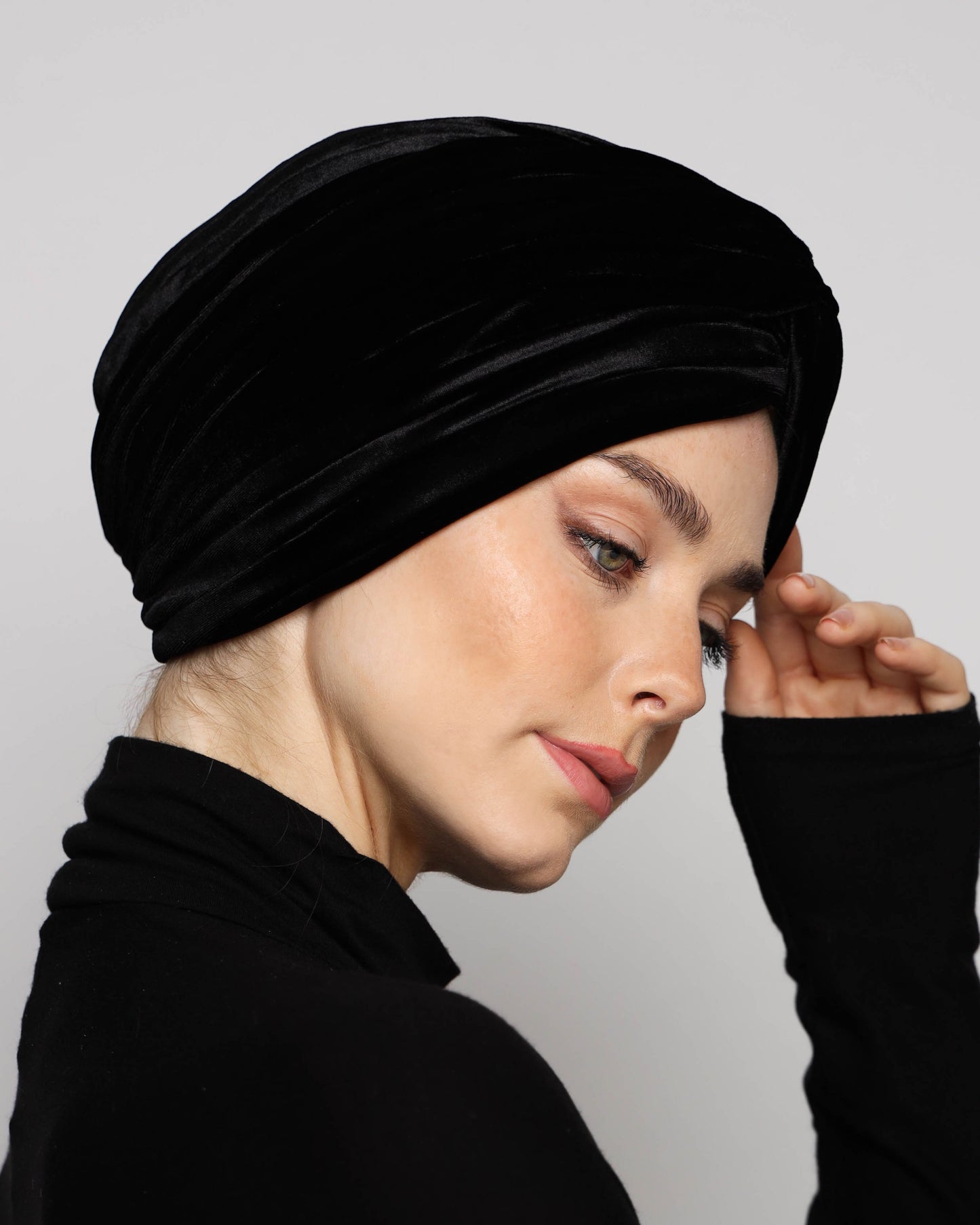 Twisted velvet turban