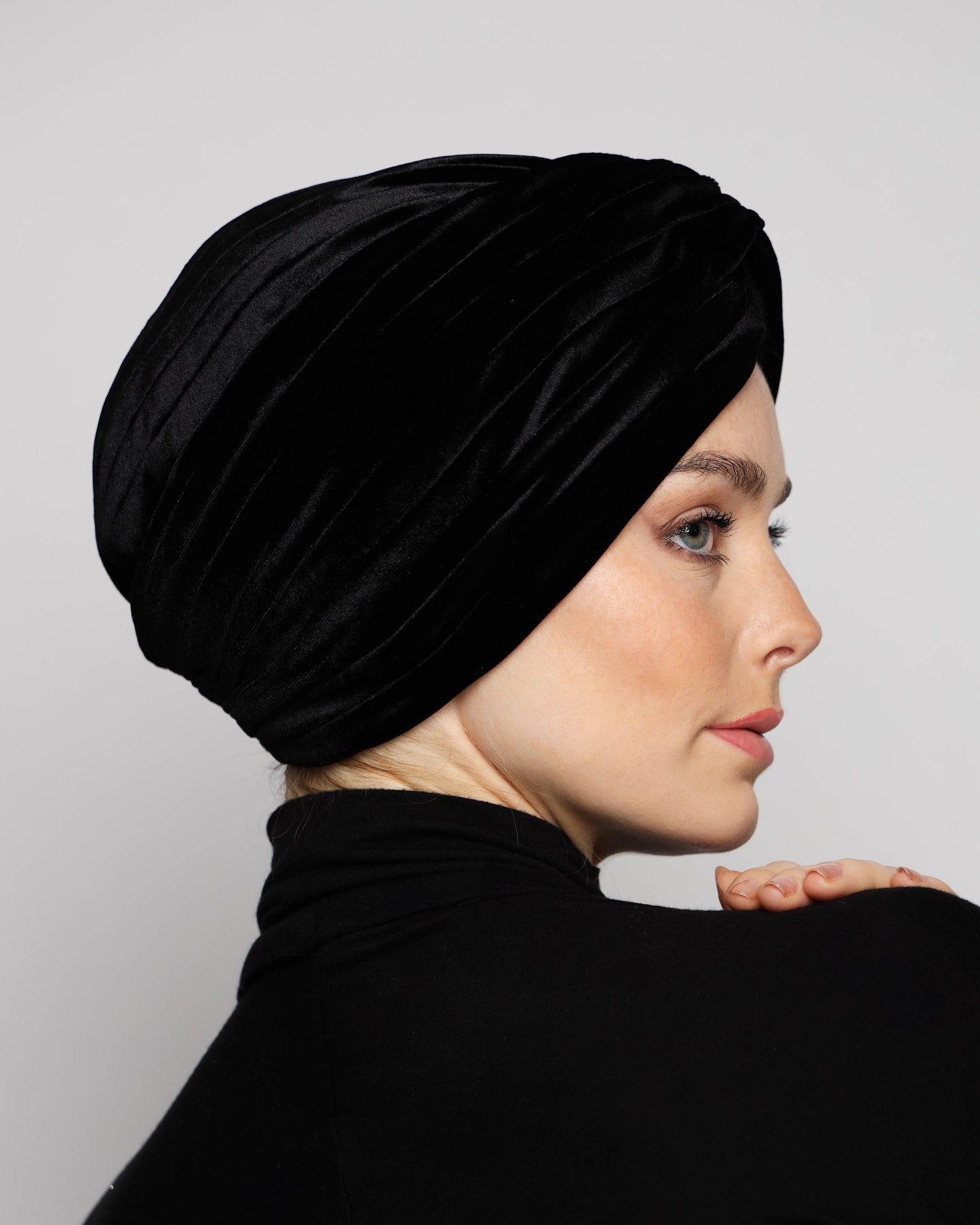 Twisted velvet turban