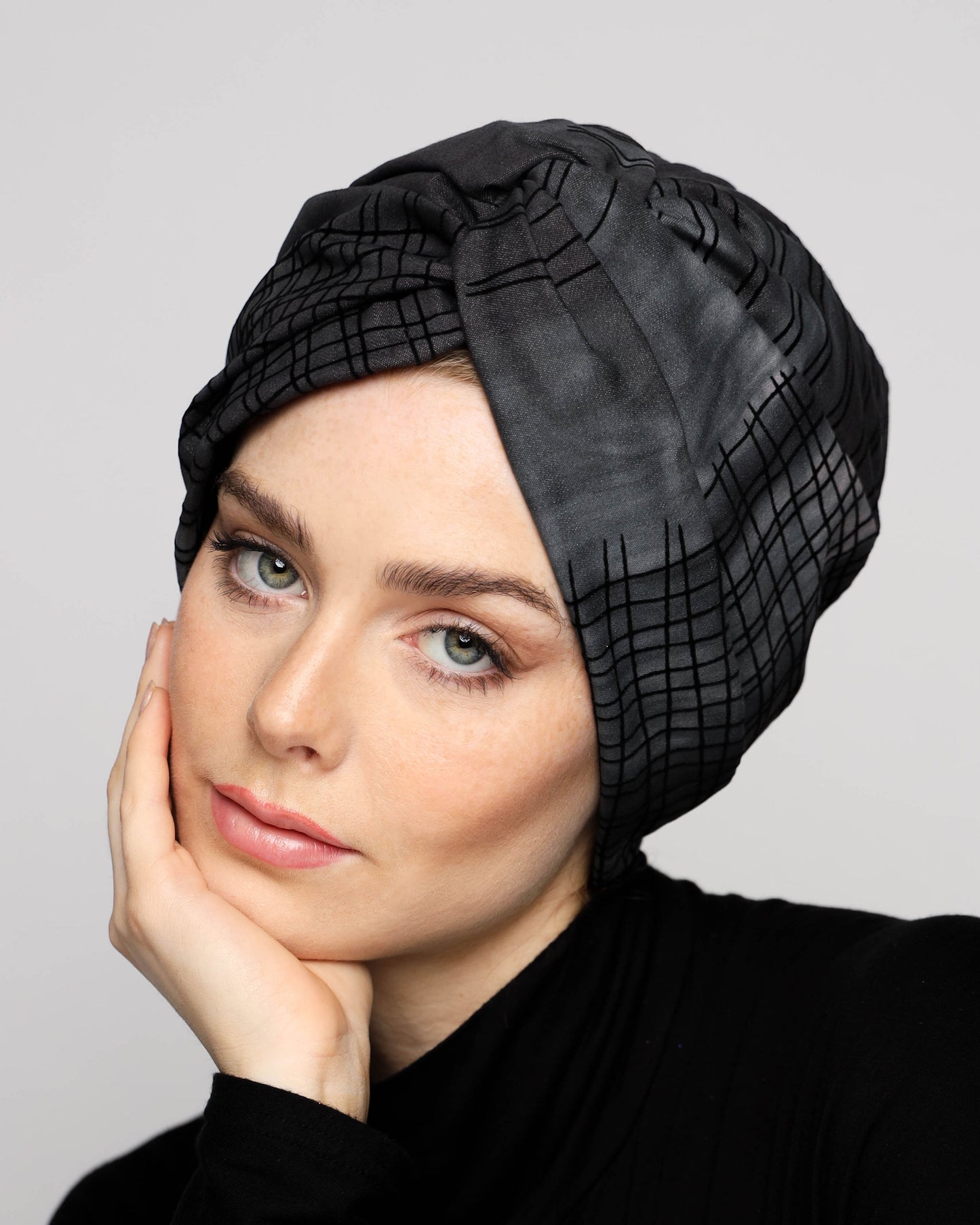 Dramatic twisted turban