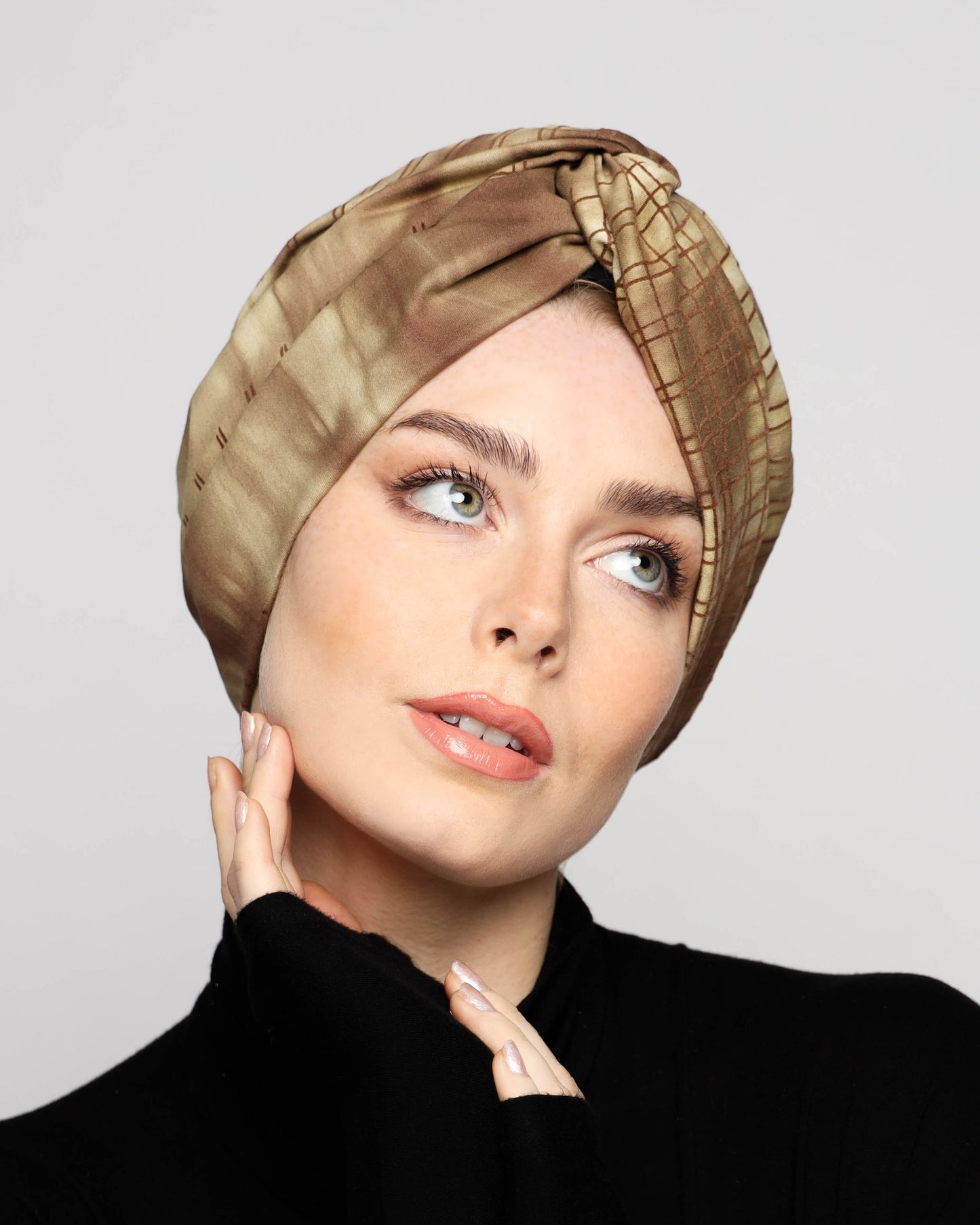 Dramatic twisted turban