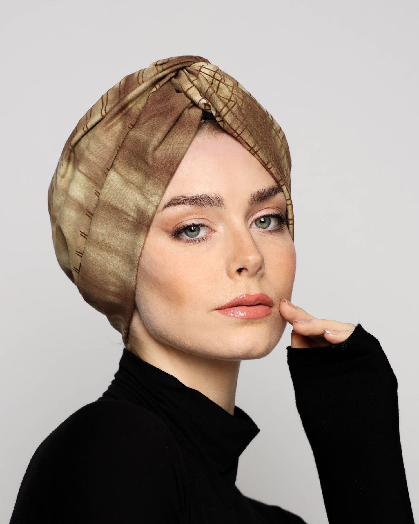 Dramatic twisted turban