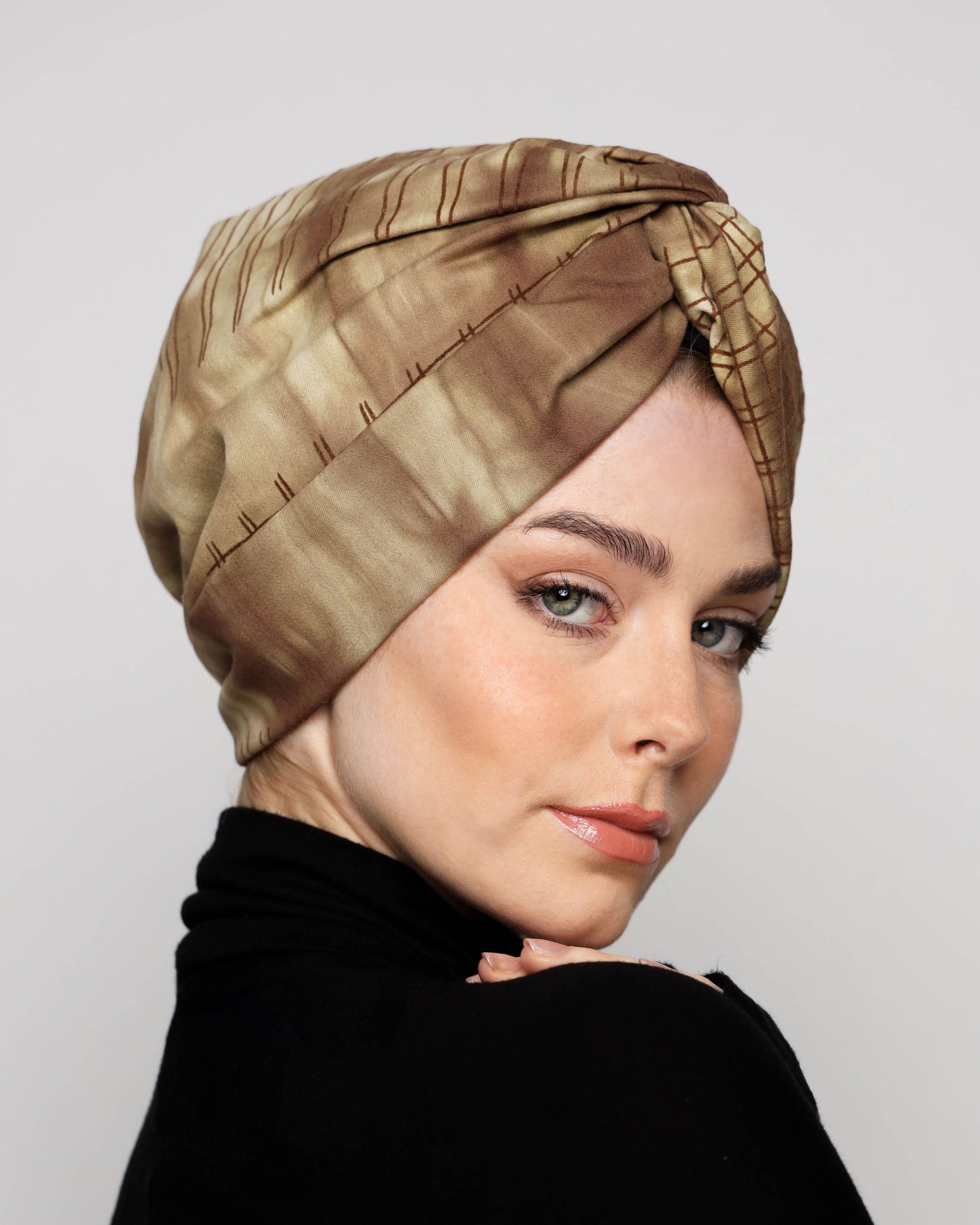 Dramatic twisted turban