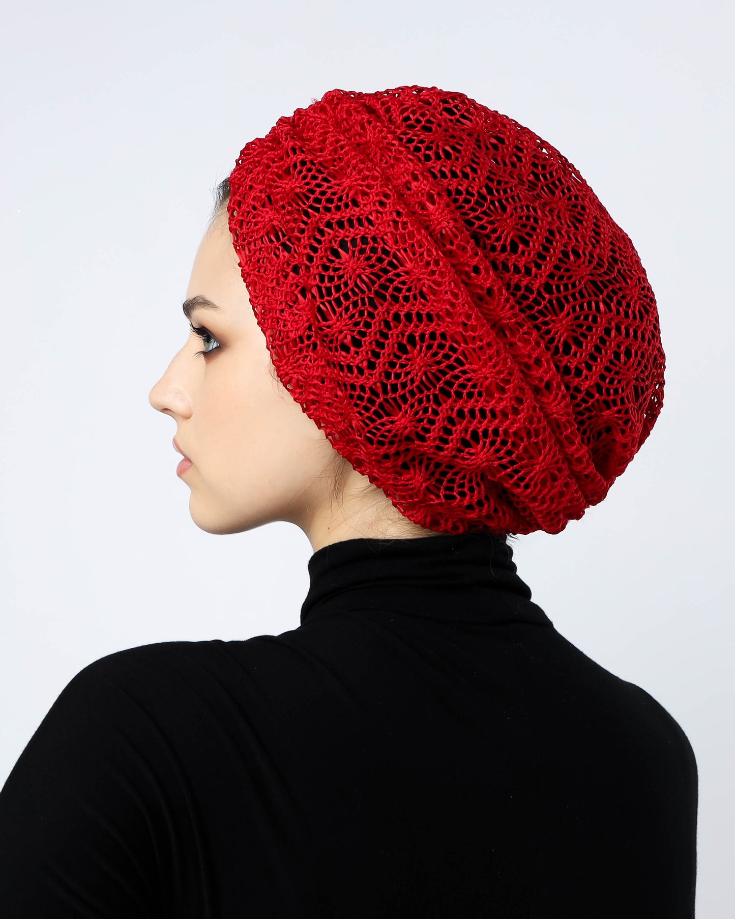 Red knitting Turban