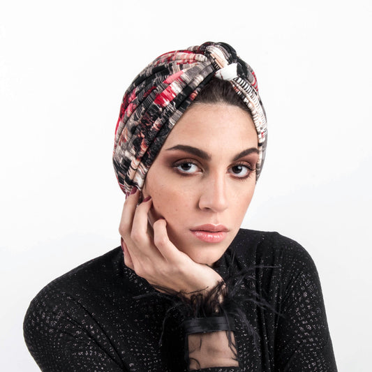 Dramatic stripes turban red