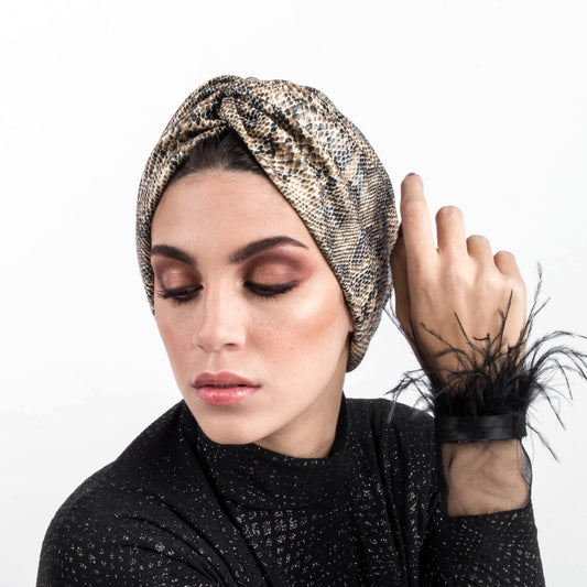 snake leather turban