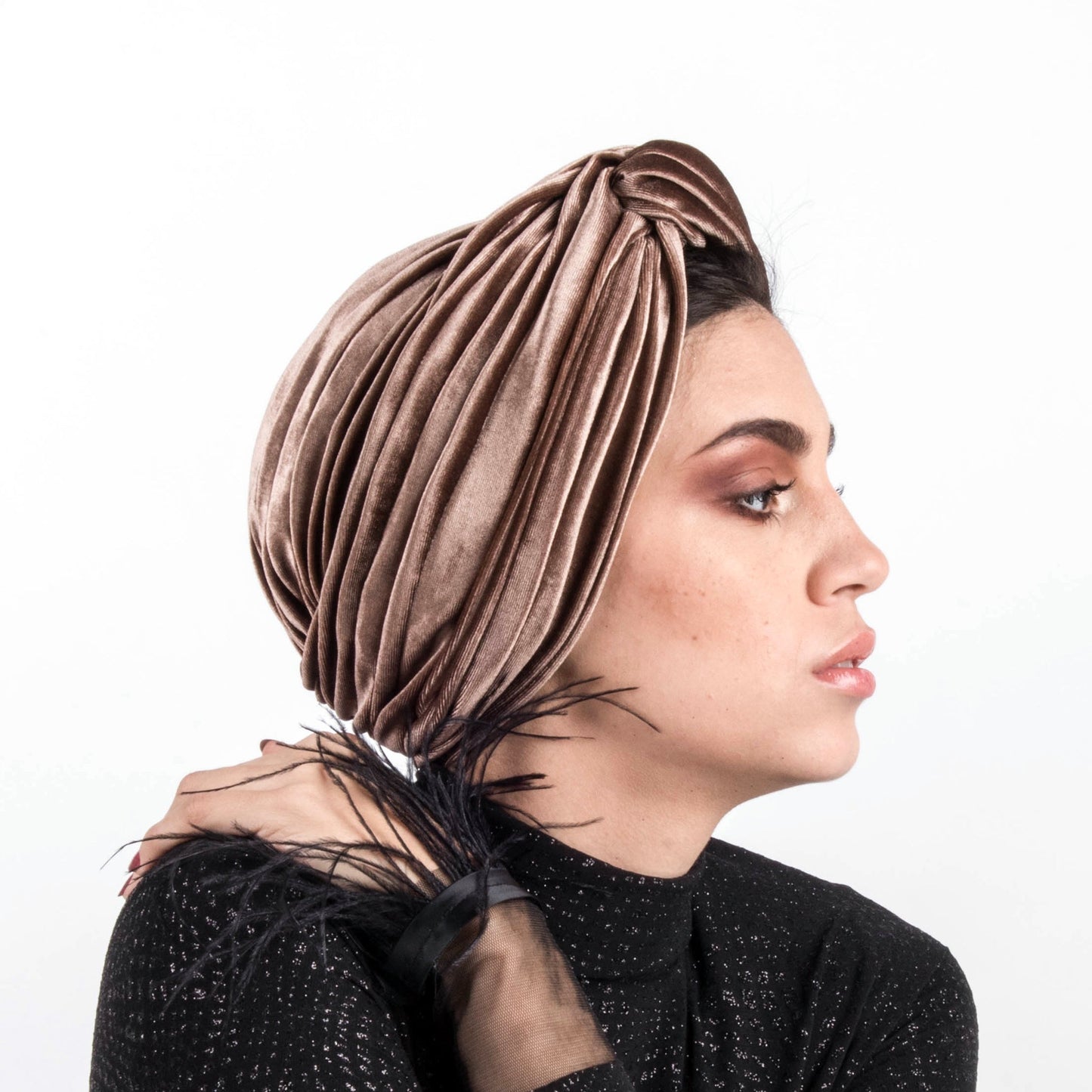 Twisted velvet turban