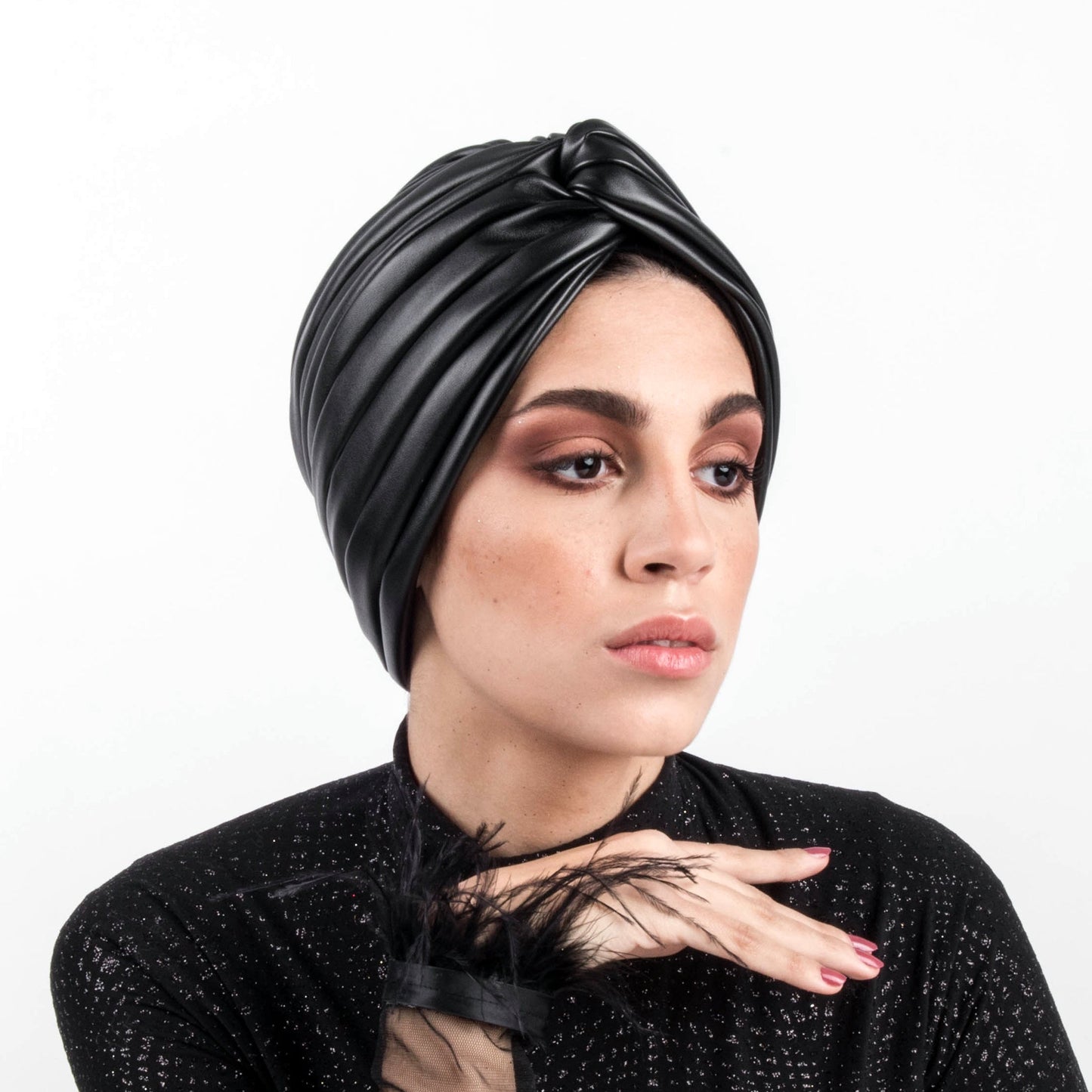 Twisted leather turban