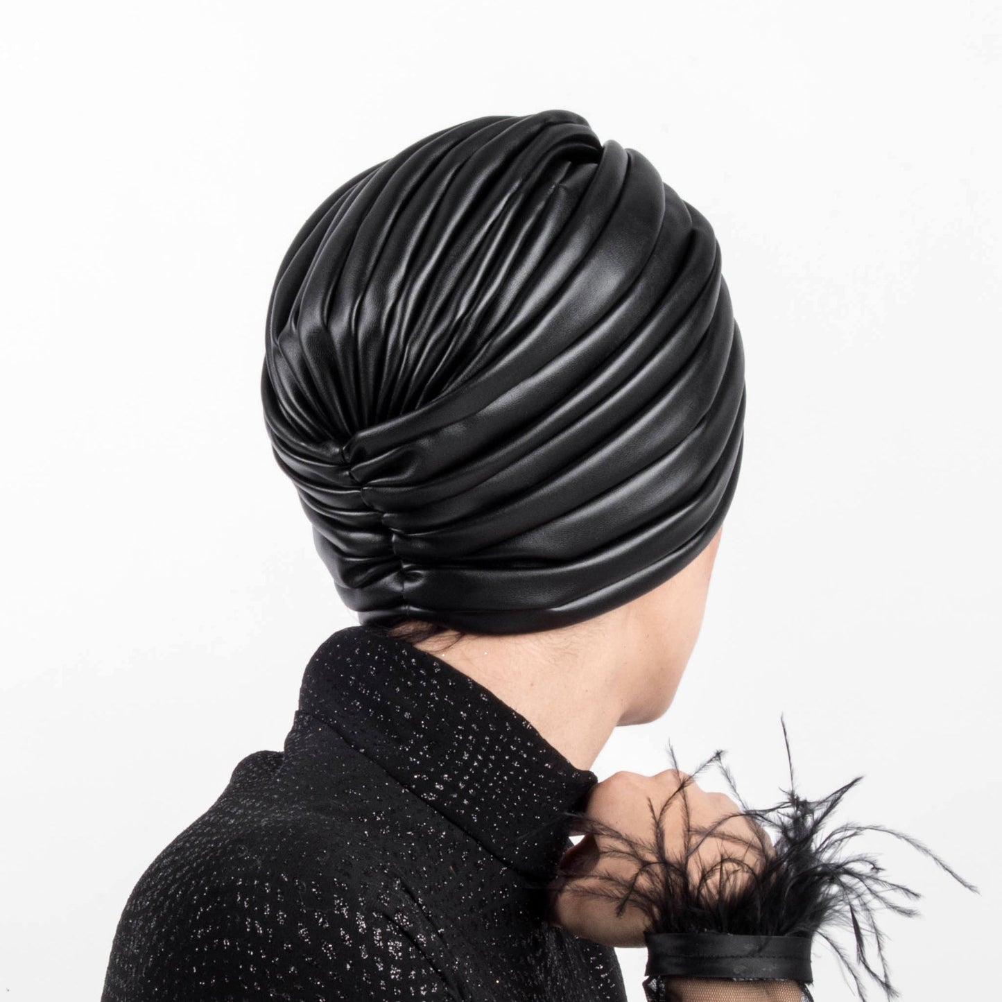 Twisted leather turban