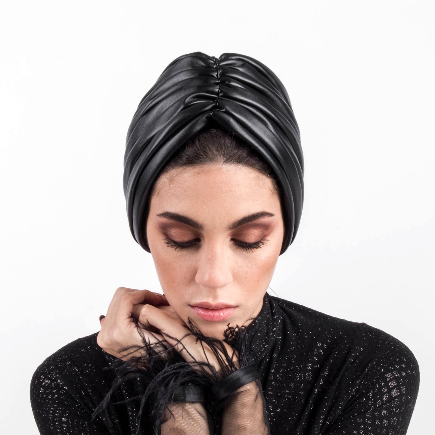 Twisted leather turban