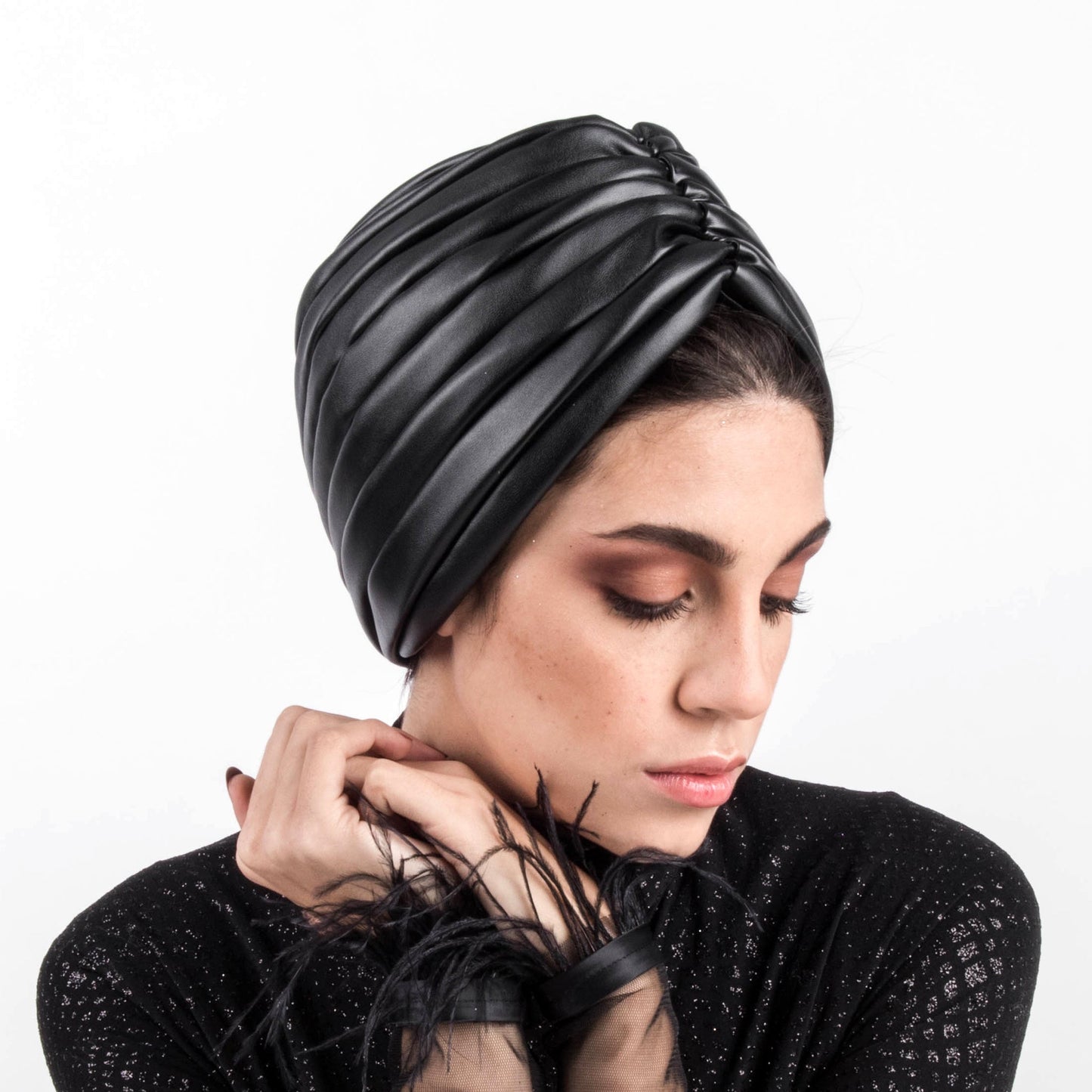 Twisted leather turban