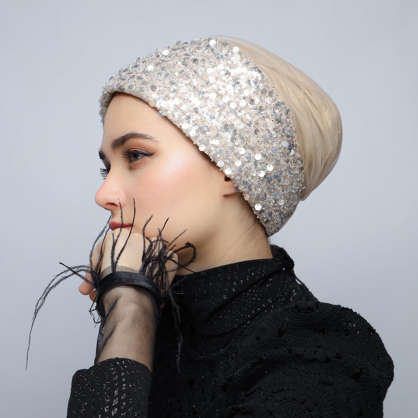 sequin turban