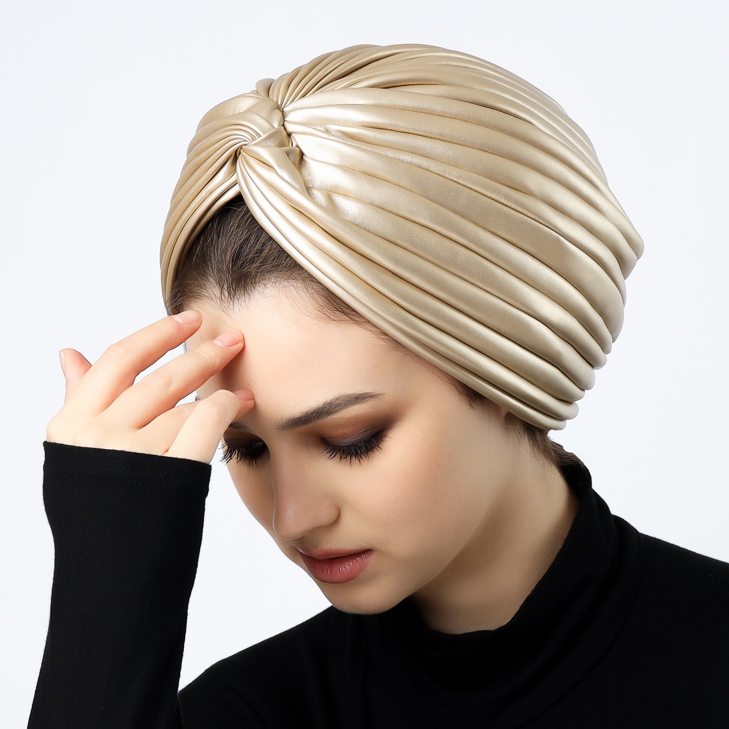 Twisted leather turban