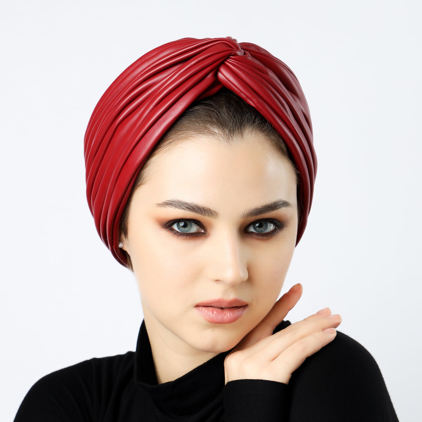 Twisted leather turban