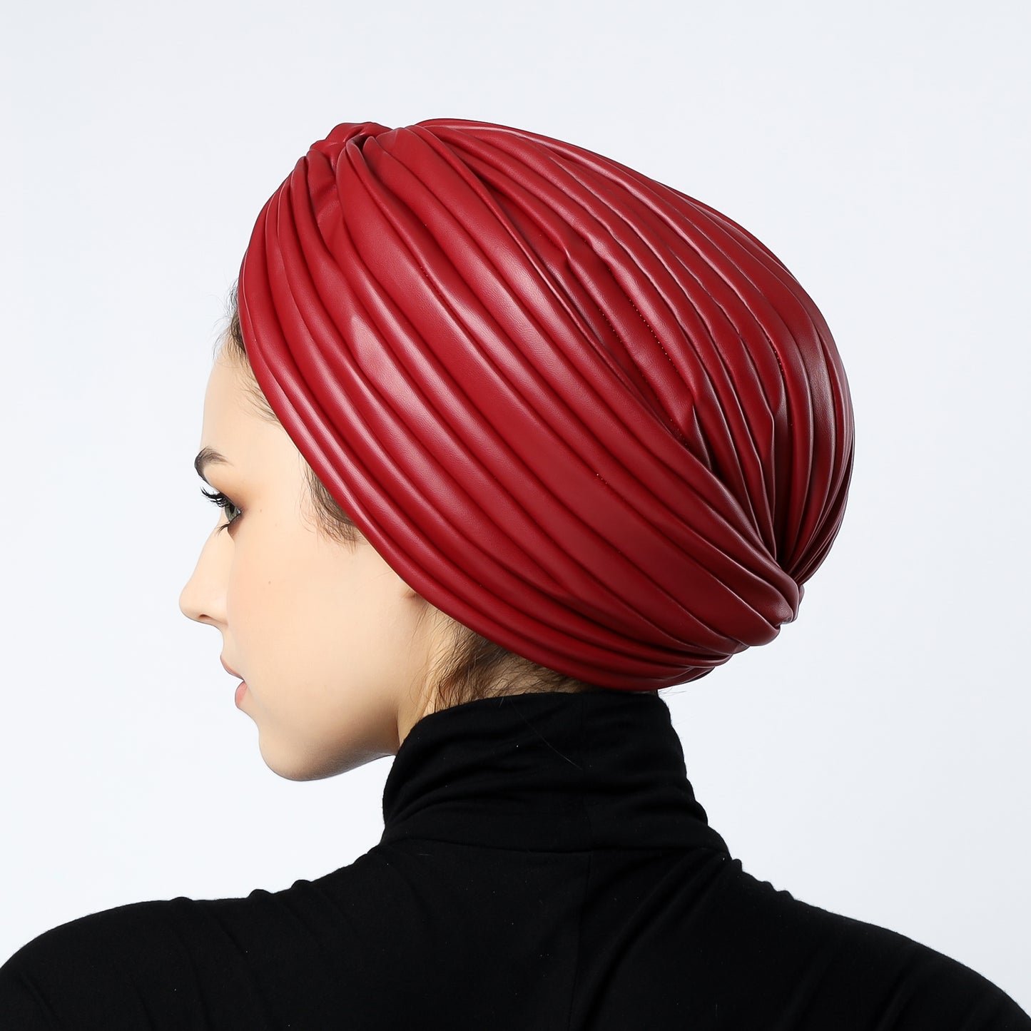 Twisted leather turban