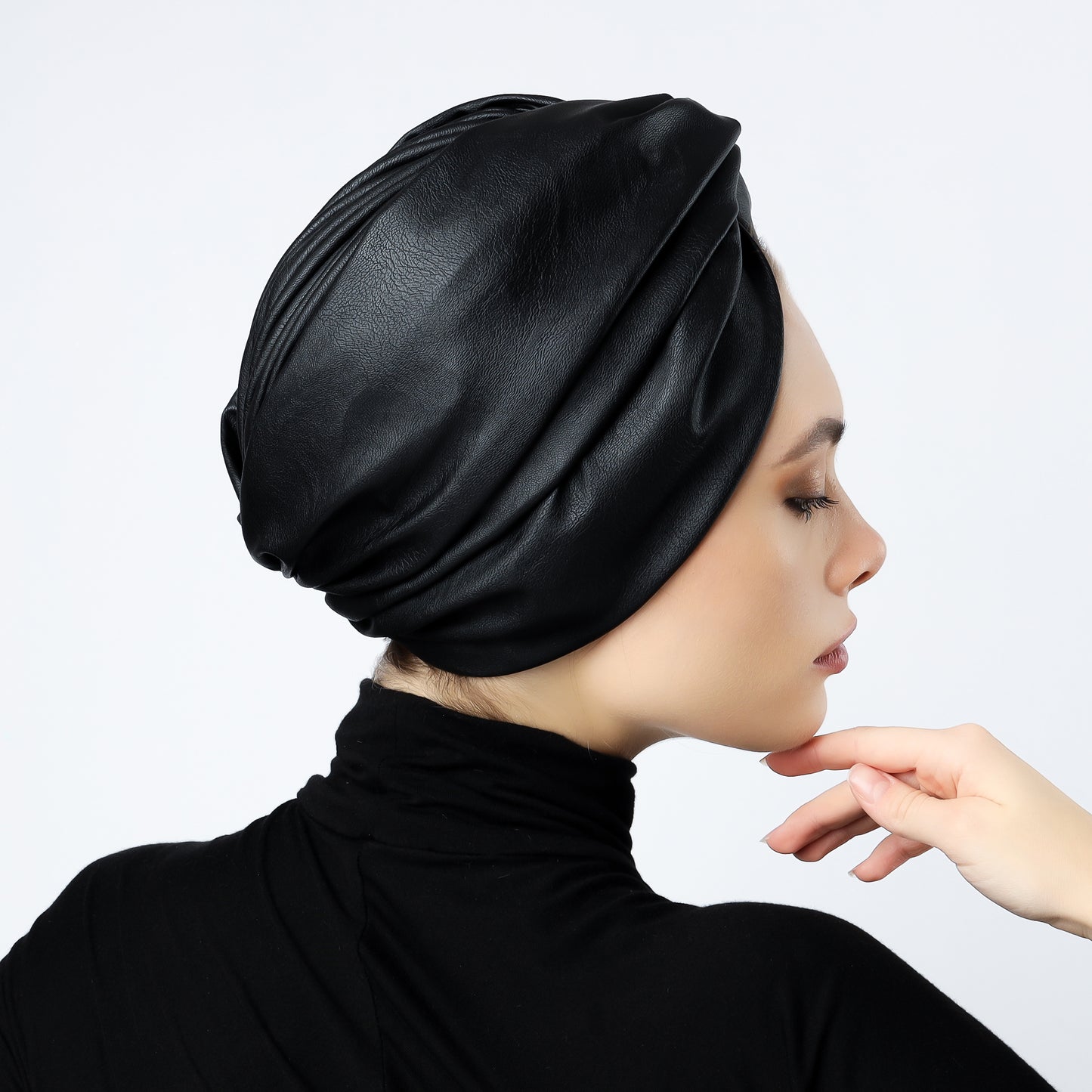 Twisted leather turban