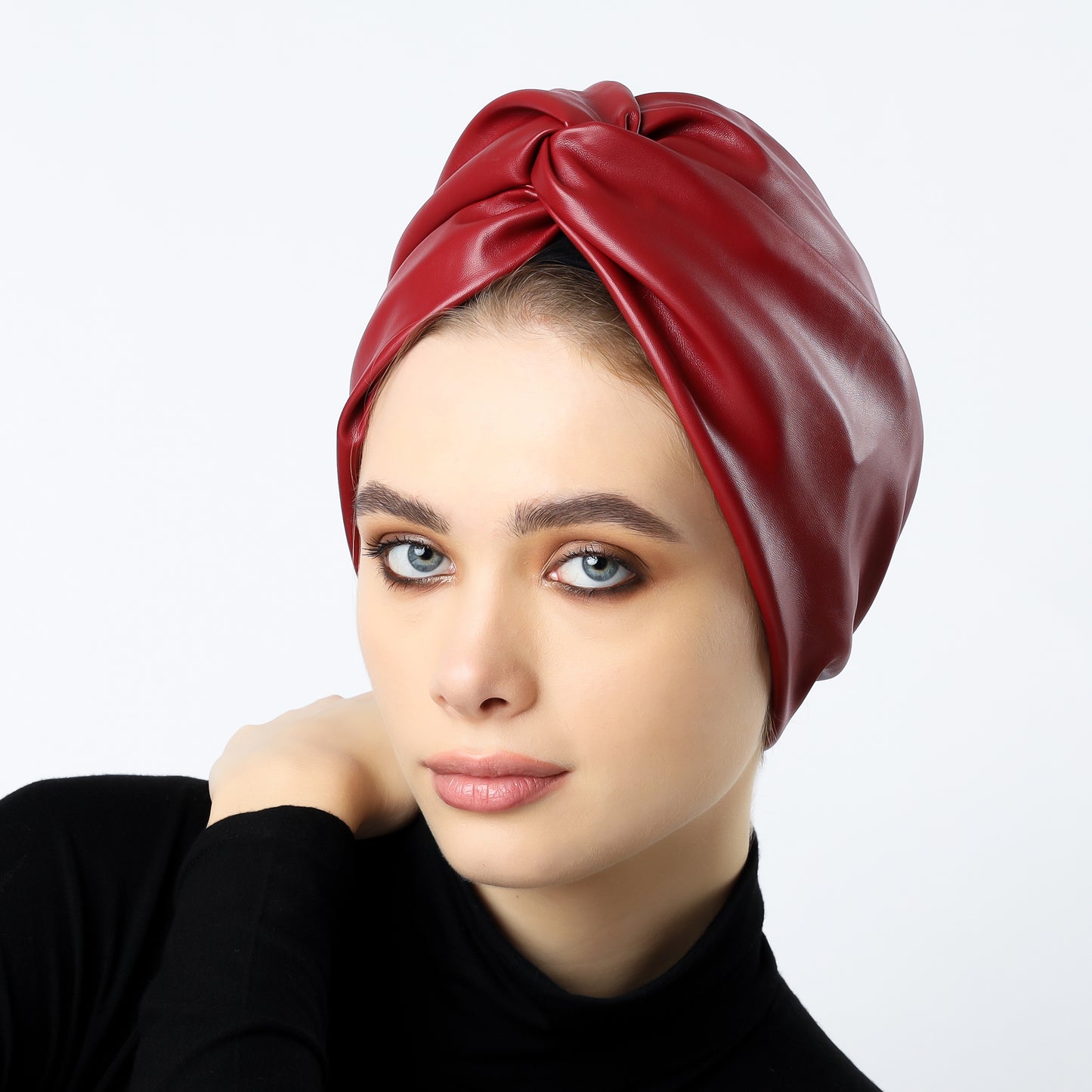 Twisted leather turban