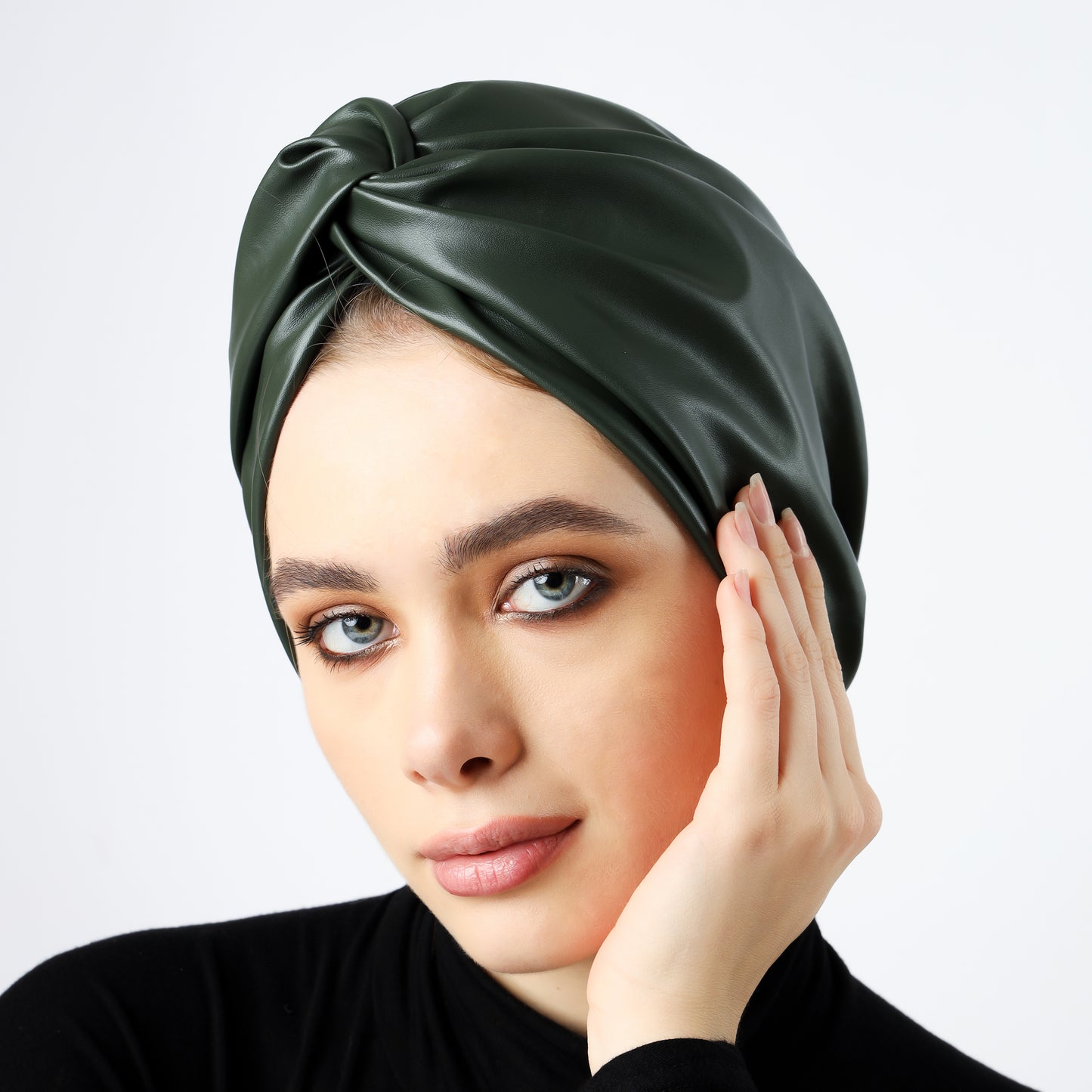 Twisted leather turban