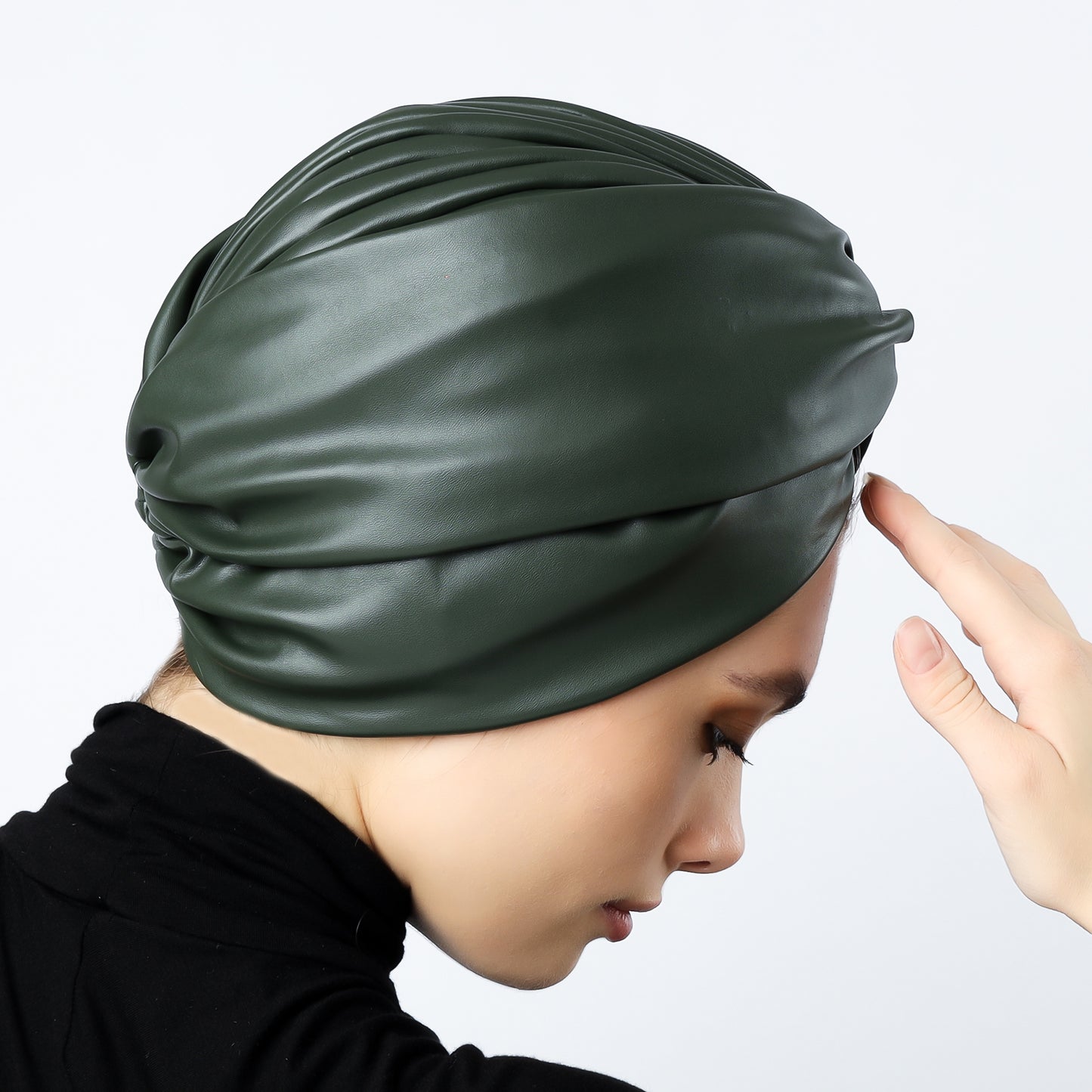 Twisted leather turban