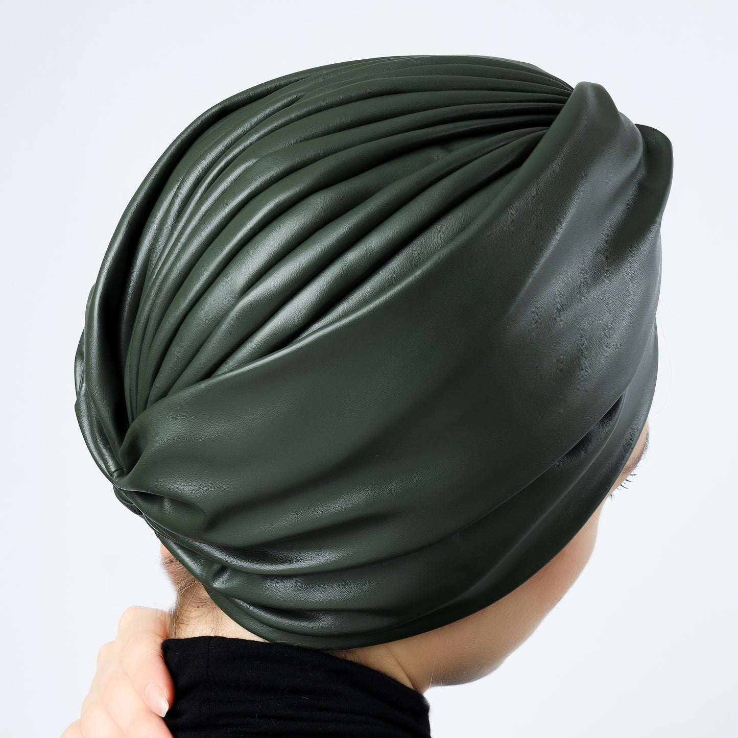 Twisted leather turban