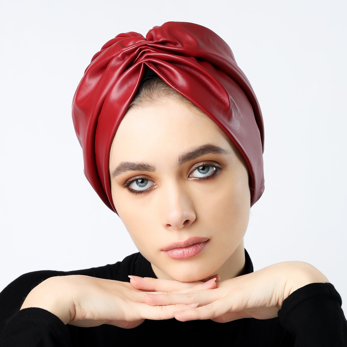 Gathering leather turban