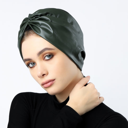 Gathering leather turban