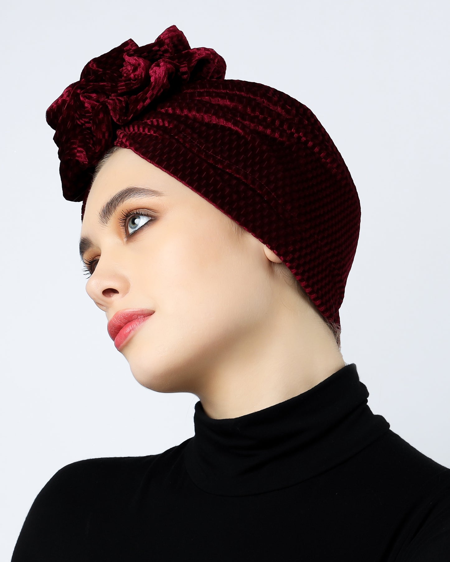 Velvet ruffles turban