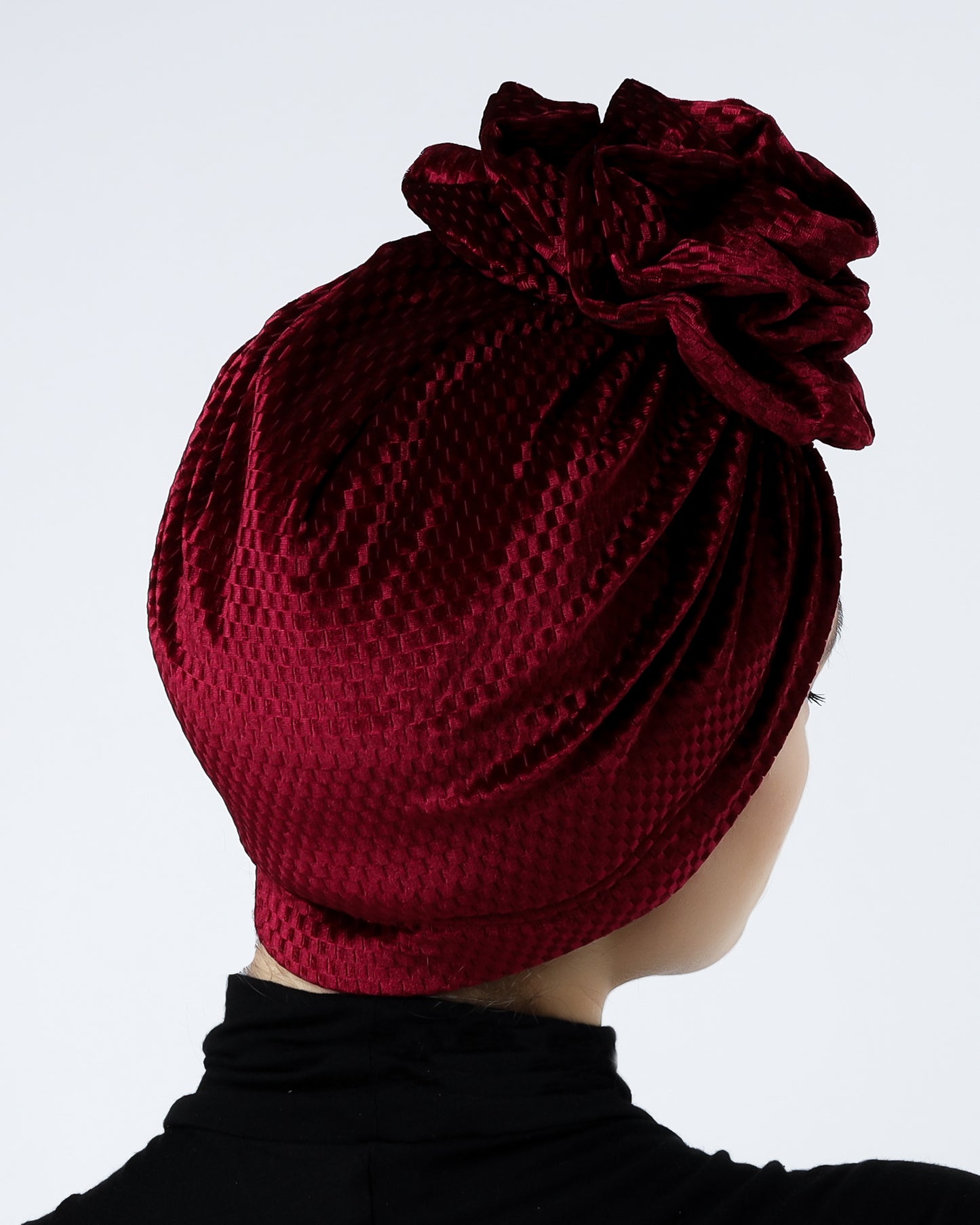 Velvet ruffles turban