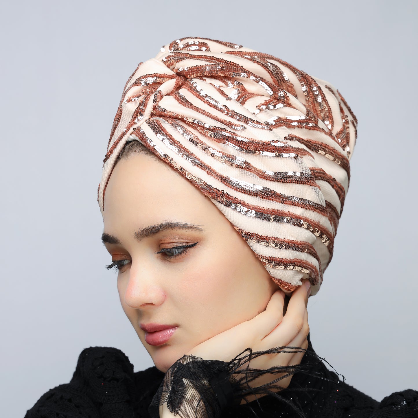 Twisted Sequin Turban