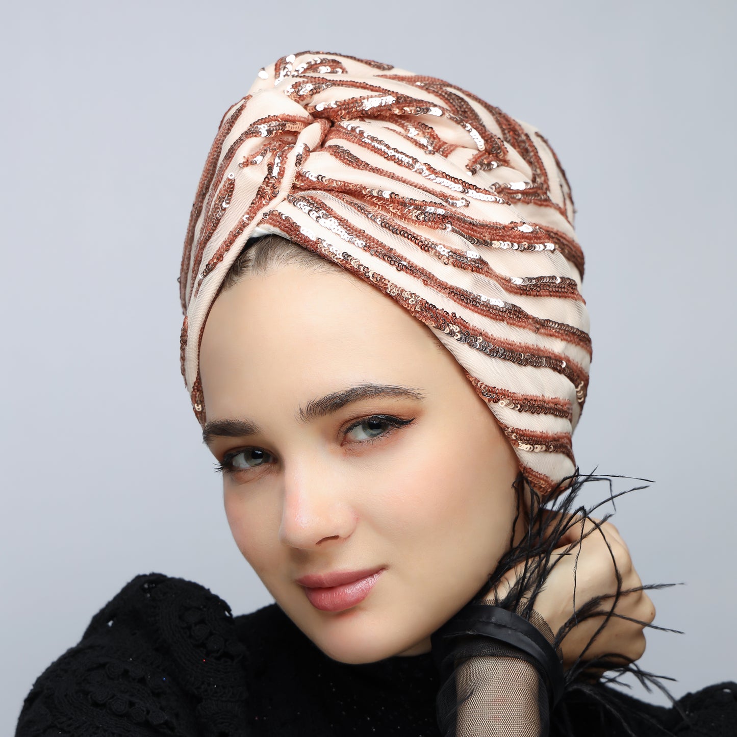 Twisted Sequin Turban