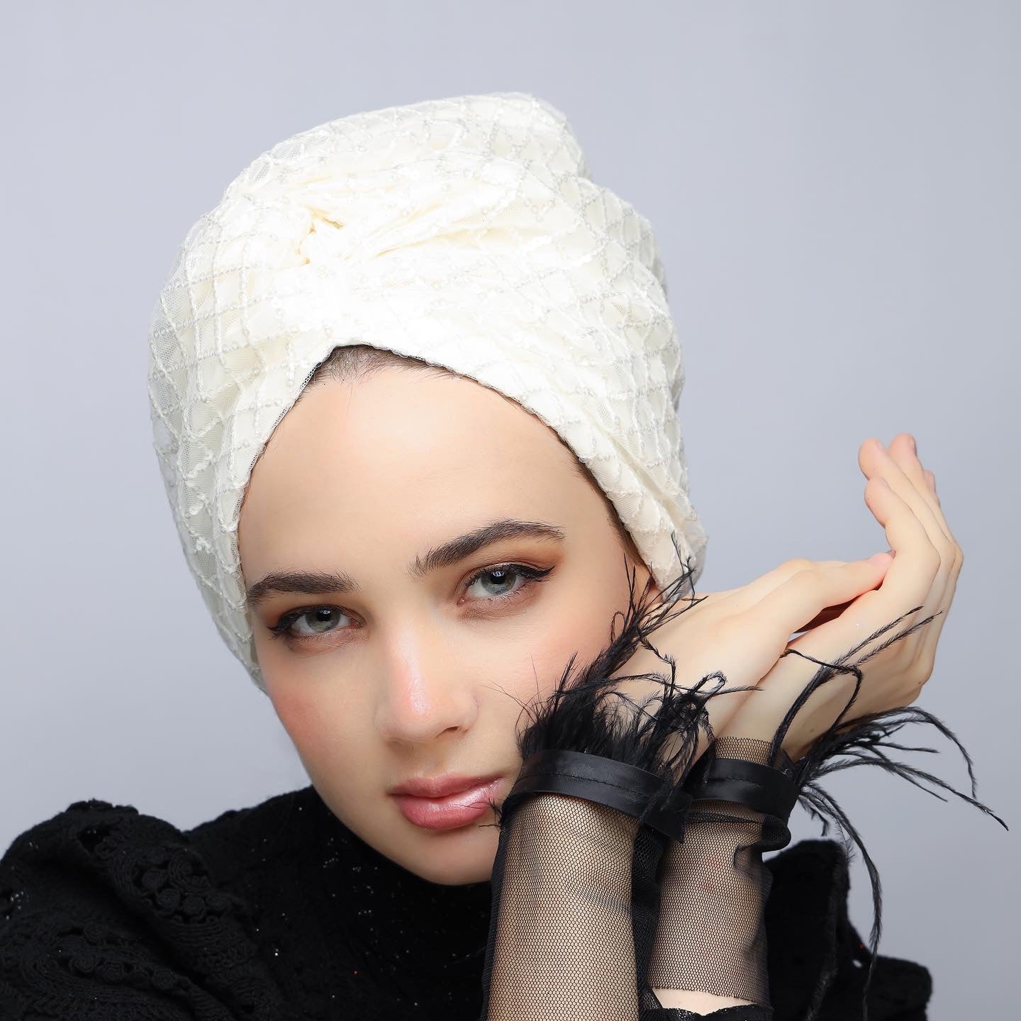 Squares Sequin Turban