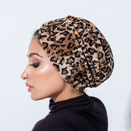 Gathering Leopard Wool Turban